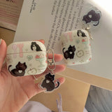 Popxstar  cartoon lovely black cat soft earphone case cute pendant for apple airpods 2 3 pro 2nd wireless bluetooth charging box capa fall
