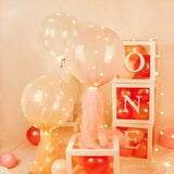 Popxstar 1Set Led Balloon With Column Stand Luminous Transparent Bobo Balloons Stand LED String Lights Wedding Birthday Party Decoration