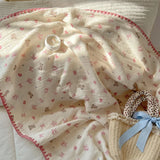 Cotton Double-Layer Gauze Kids Blanket Cute Bear Print Multifunctional Throw Blanket for Kids Beddings Air Conditioner Blanket