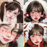 Christmas Makeup Stickers Cute Heart Fake Tattoo for Woman Face Pink Cartoon Temporary Tattoo Waterproof Tatuajes Temporales