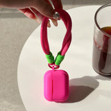 Popxstar  korea cute candy color silicone headphone cover case for airpods 4 2024 simple fall prevention lanyard for airpods 1 2 3 pro 2