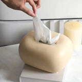 Popxstar  Nordic Cream Style Ceramic Tissue Box Living Room Bedroom Coffee Desktop Decoration Ornament Creative Tissue Holder Tissue Box