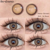 Popxstar 1 Pair Natural Brown Lenses Colored Contact Lenses Brown Lenses Natural Eye Lenses with High Quality Natural Lens