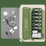 Popxstar  With 7 Compartments Organizer Charger Cord Storage Box Data Cable Storage Case Reusable Cable Storage Box For Home Travel New
