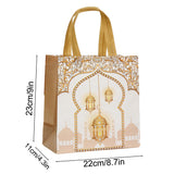 Popxstar  Eid Mubarak Gift Bags Ramadan Kareem Candy Cookie Packaging Bag Islamic Muslim Festival Party Decoration Non-Woven Tote Handbag