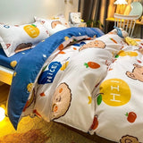 Popxstar Ins Pink Flowers Bedding Set Flat Bed Sheet Duvet Cover Twin Full Queen Nordic Bed Linen Boy Girl Bedding Sets Flower Cherry