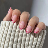 Popxstar  24pcs Colorful Flower Design Press on False Nails Sets Simple Gradient Design Nails Tips Datachable Mid-length Almond Fake Nail