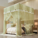 New Design Palace Quadrate Mosquito Net for Girls Pole Piercing Bed Curtain Tent Bed Room Decoration with Bracket