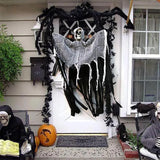 Popxstar 1Set Halloween Decorative Hanging Ghost Skull Skeleton Gauze Haunted Home Party Horror Props Hanger House Yard Party Hanging