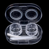 Popxstar Small Plastic Contact Lens Cases Simple Oval Transparen Portable Eye Contacts Lenses Holder Box Case with Tweezers Remover Tools
