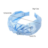 Popxstar Korean Women Knotting Blue Headband Girls Solid Color Non-slip Hairband Head Hoop Ladies Fashion Washing Face Hair Accessories