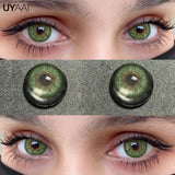 Popxstar Color Contact Lenses with Diopters Myopia Green Color Lens Eyes Purple Lenses Graduated Blue Lenses