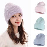 Popxstar new  Hot Selling Winter Hat Real Rabbit Fur Winter Hats For Women Fashion Warm Beanie Hats Solid Adult Cover Head Cap