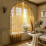 French Lace Gauze Curtains Princess-style Drapes for Living Room Dining Room Elegant Solid White Window Ruffled Tulle Curtains