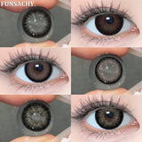 Popxstar  1 Pair Black Series Contact Lenses for Eyes Big Blakc Eyes Softlens Beautiful Pupils Natural Brown Lens Yearly Cosmetic