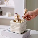 Popxstar  Ceramic Makeup Brush Organizer Vanity Wavy Desktop Storage Container Minimalist Aesthetic Office & Makeup Dual-Use Storage Jars