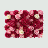 Popxstar Burgundy Red Flower Wall Backdrop Wine Red 60*40cm Silk Rose Artificial Flower Wall Panel Rose Wall for Wedding Bridal Shower