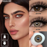 1 Pair Colored Contact Lenses for Eyes Blue Pupil Beautiful Eye Contacts Natural Soft Brown Gray Lenses Yearly Cosmetic