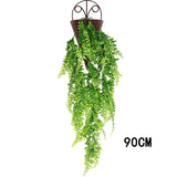 Popxstar 2pcs 90cm Persian Fern Leaves Vines Home Room Decor Hanging Artificial Plant Plastic Leaf Grass Wedding Party Wall Balcony Decor