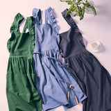 Popxstar Cross Back Apron Kitchen Apron Ruffled with Pockets for Chef Gardening Pink Work Women with Big Pinafore Dress Cooking Baking