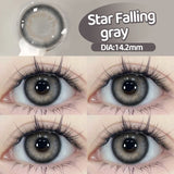 Popxstar 2PCS Myopia Beauty Colored  Contact Lenses Purple Halloween Makeup Lens Fashion Pupils Big Eye Lenses Natural Blue Lense
