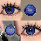 Prussian Blue Color Contact Lenses Cosplay Softlens for Eyes Lenses Eyecontacts with Myopia Fast Shipping