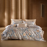 Popxstar  22 Momme Natural Mulberry Silk Luxury Bedding Set Yarn-dyed Jacquard Silk Cotton Duvet Cover Flat Sheet With Pillowcases 4Pcs