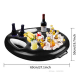 Popxstar New Summer Party Bucket Cup Holder Inflatable Pool Float Beer Drinking Cooler Table Bar Tray Beach Swimming Ring Accessories