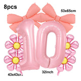 Popxstar  5pcs Bow Balloon Birthday Decorations Bow Tie Pink Balloon Bow Balloon Wedding Bride Shower Birthday Girl Decoration Bow Balloon