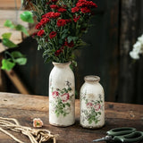 Popxstar  Retro Pastoral Ceramic Vase Home Furnished Ice Cracked Flower Pot Decorative Dry Flower Hydroponic Flower Arrangement Device