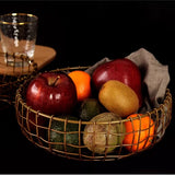 Retro ironwork metal storage basket vegetable fruit snack kitchen living room household