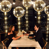 Popxstar 10Pcs LED Light Up Bobo Balloons Transparent Balloons with 3M String Lights Bubble Ballon Christmas Wedding Colorful Warm Decor