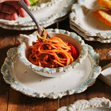 Popxstar Vintage Relief Western Style Dish with Antique Ceramic Tableware Salad and Dessert Dish
