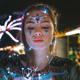Popxstar 6Pcs Mermaid Face Jewels Gems Rhinestones Rave Eye Body Temporary Stickers Crystal Face Stickers Decorations for Festival Party