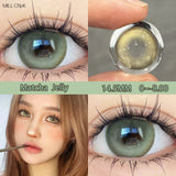 2pcs New Fashion Color Contact Lenses for Eyes Beauty Green Pupils Degrees 0 to -8.00 Yearly Cosmetic Free Shipping
