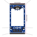 Popxstar 1PC 2025 Graduation Photo Booth Prop Frame Banner for Class of 2025 Graduate Party Shooting Photo Background Prop Decor Supplies