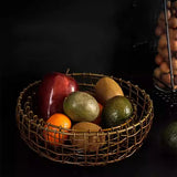 Retro ironwork metal storage basket vegetable fruit snack kitchen living room household