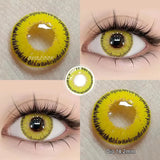 Popxstar  2PCS(1 Pair) Myopia With Diopter Colorful Cosplay Contact Lenses For Eyes Yellow Blue Red Green Halloween Lenses Yearly