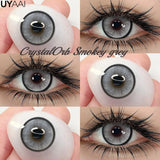 Popxstar 2PCS Color Contact Lenses with Prescription Natural Blue Contact Lens Brown Pupils Beauty Eyes Lenses CrystalOrb Series