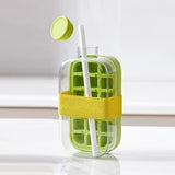2-in-1 With Straw Water Bottle Ice Cube Silicone Tray Food-grade Ice Make Pressing Mould Ice Drink Cup Outdoor Fruit Juice Cup