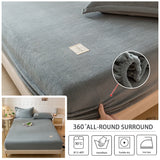Popxstar Soft Plush Warm Mattress Cover Winter Velvet Material Fitted Sheet Thickened Warm Bed Cover Mattress Protector Multiple Sizes