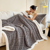 Popxstar Soft Sherpa Throw Blanket for Couch Sofa, Multi Size Fleece 3D Embossed Fuzzy Cozy Blanket for Bed, Thick Blanket for All Season