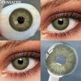 1 Pair Blue Color Contact Lenses Grey Pupils Fashion Natural Soft Lens Eye Makeup Contacts Cosmetics Color Lens Yearly