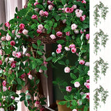 Popxstar  Realistic Artificial Rose Vine for Home, Wedding, Party,Artificial Outdoor Flowers,Hanging Artificial Flower,Flower Wall
