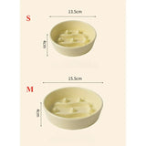 Ceramic Pet Bowl for Cat Slow Feeder Non-Spill Design Pet Slow Food Bowl Anti Choking Dog Bowl