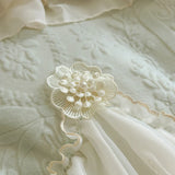 Popxstar  4Pcs French Princess Style Carved Velvet Warm Winter Bedding Set Double Layer Lace Duvet Cover Flat/Fitted Bed Sheet Pillowcases