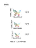Popxstar 12 Pieces 3D Hollow Butterfly Wall Sticker Bedroom Living Room Home Decoration Paper Butterfly