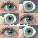 Popxstar  1 pair Green Color Series Contact Lenses for Eyes Natural Blue Lenses Eye Makeup Beauty Pupils Yearly Use Cosmetics Len