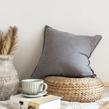 Popxstar Decoration Throw Pillow Cover Waist Pillowcase for Couch Cotton Linen Decorative Pillows for Sofa Bed Chair Durable Solid Color