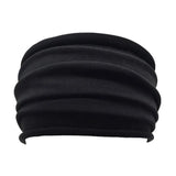 Popxstar Solid Color Women Wide Sports Fold Hairband Yoga Non slip Stretch Headband Elastic Running Turban Running Headwrap Hair Band